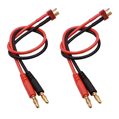 ZYCST 2PCS T-Plug to 4mm Banana Plugs Deans Style Connector RC Battery Balance