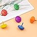 18PCS Colorful Wooden Spinning Tops Rainbow Gyroscopes Toy Educational Spinning Toy Wood Painted Tops for Family Games Party for Friends