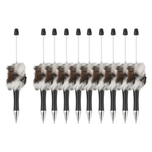 Stylos perles pelucheux PATIKIL Black Leopard, l'élégance de la papeterie fine en plastique doux