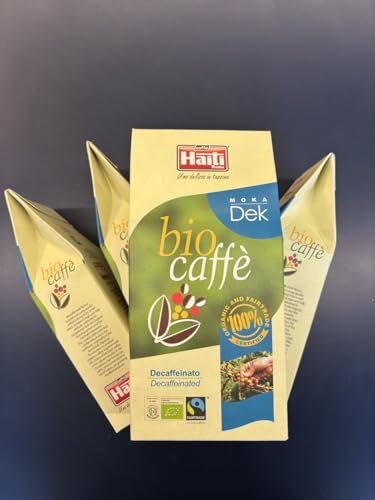 Caffè Haiti Roma Biocaffè Moka Dek 100% Orgánico 100% Equosolidale Café Descafeinado Molido 4x250g