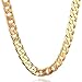 18K Plated Men Gold Chain Necklace Figaro Punk Style Jewelry,0.5inch width - 24inch Length