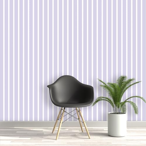 Image of DWELLSINDIA Purple Vertical Striped Wallpaper for Wall Decor | Self Adhesive Peel & Stick, Thick Textured Premium Paper | Waterproof, Scratch Resistant Laminated | Bedroom & Living Room | 41x244 cm