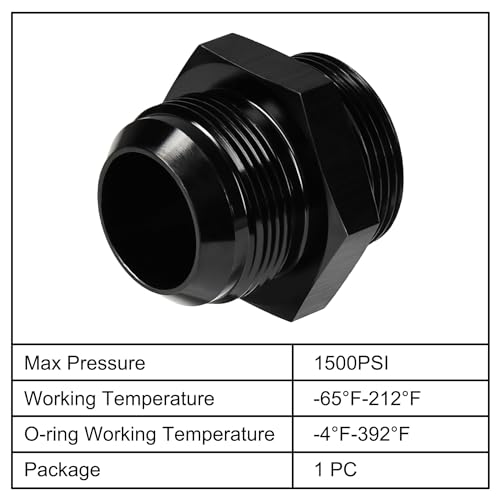 Image of EVIL ENERGY 20AN Flare to 20AN ORB Male Fuel Rail Adapter Fitting Black