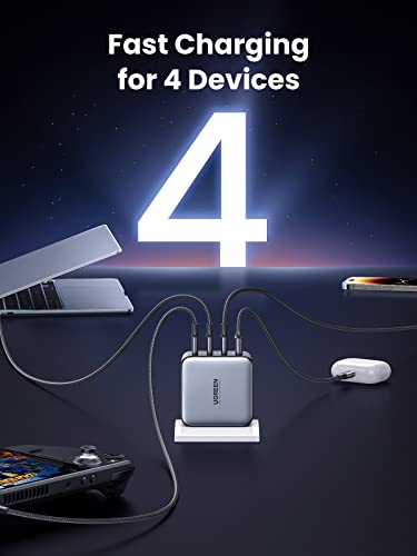 UGREEN Carregador multiportas USB C 100W - 4 portas USB estação de carregamento adaptador de energia
