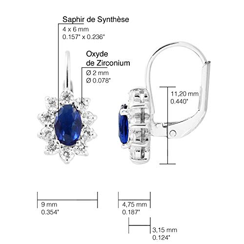 Boucles saphir dormeuses argent sécurisées contre la perte du bijou