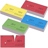 Nezyo Bloques Numerados 1-400 Boletos de Rifa con Números Dobles 10cm X 5cm Papeletas Rifa para Guardarropa Sorteos Eventos Fiestas Ferias y Golosinas(Color Clásico)