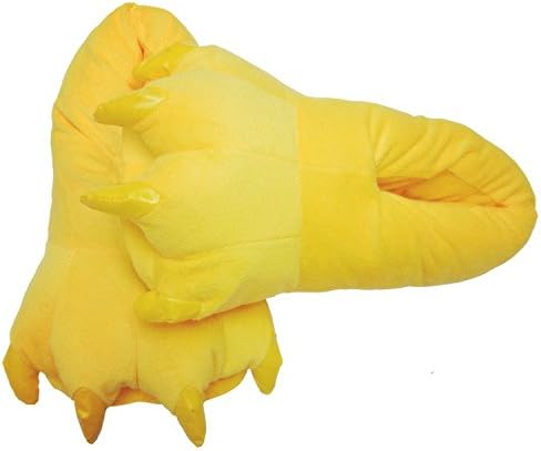 FashionFits Unisex Soft Plush Home Slippers Animal Costume Paw Claw Shoes Yellow L for Adults US8.5-US12.5