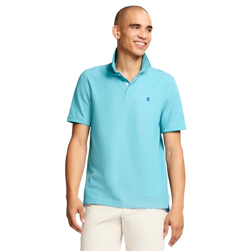 IZOD Men's Advantage Performance Short Sleeve Polo Shirt, Blue Vervain, XL