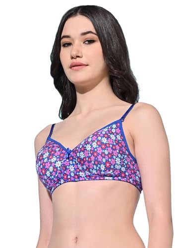 Image of FIMS - Fashion is my style Women Cotton Blend Padded Non-Wired Everyday Bra Pack of 1 Cup- B Multicolor