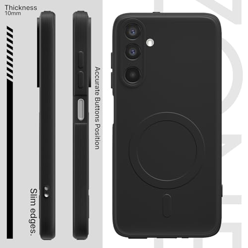 Image of Pikkme Back Cover for Samsung Galaxy M17 5G / A17 5G / F17 5G Soft Matte Silicone Mag-Safe Design (Mag-Safe Not Support) Camera Protection | Slim Fit Bumper Cover (Black)