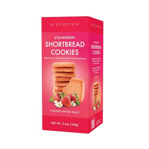 BISCOTTEA All-Natural Traditional Strawberry Shortbread Cookies – Gourmet Buttery Biscuits