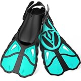 Vengreedo Snorkel Fins, Travel Size Snorkeling Fins Adjustable Open Heel Swim Fins for Adult with...