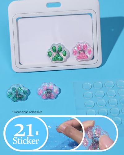 Image of Plifal Xray Markers with Lead Initials Paw - X-ray Markers Glitter Green & Rose Resin Radiology with Letter Include Reusable Adhesive Tape to Nurse Radiologist Badge Reel Buddy, Easy to Identify