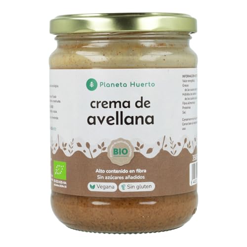 PLANETA HUERTO | Crema de Avellanas ECO 350 G 100% Avellanas Ecológicas - Crema de Avellanas Rica en Ácido Oleico, Antioxidantes y Vitaminas