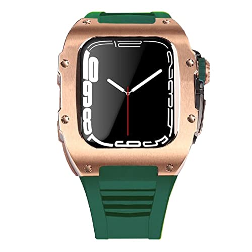 Boîtier titane pour Apple Watch 7 45mm avec bracelet acier élégant