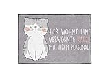 Paillasson avec inscription en allemand « Hier wohnt ein habhabhabte ein habhabhabte ein habhabhabitant avec votre personnalité   amusant   Intérieur & extérieur   Lavable   Idée cadeau