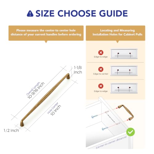 Image of Ravinte 5 Pack 10 Inch Antique Brass Kitchen Cabinet Handles Solid Zinc Alloy Cabinet Pulls Cupboard Hardware Drawer Handles
