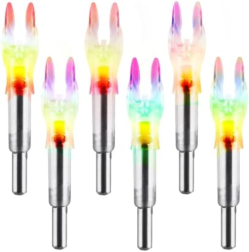 Lighted Nocks X/5.2mm 6 PCS LED Arrow Nock Universal for Arrows with .204 .233 .244 .246 Inside Diameter, Screwdriver Included
