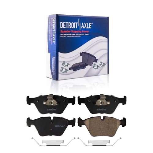 Detroit Axle - Front Brake Pads for BMW 330Ci 330i 330xi M3 M5 M6 X3 Z4 Ceramic Brake Pads w/Hardware Replacement
