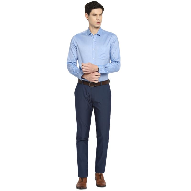 Image of Turtle Men 100% Cotton Slim Fit Lemon Solid Formal Shirt