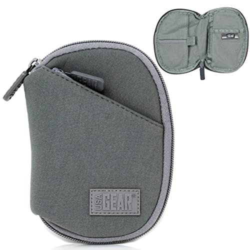 Usa Gear Protective Case For Digital Voice Recorder - Voice Recorder Travel Case Compatible With Evida V618, Sony Icd-Px370, Aomago, Lavalier Microphone - Belt Loop, Weather Resistant Exterior (Grey) #TOP6