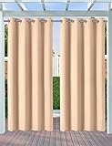 Cortinas para Exterior 132x245cm Beige Protección Rayos UV, Jardín