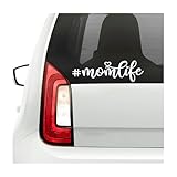 ZNDAW Momlife Car Decal, 3.2 × 2 Inches Cute Heart New Mom Windshield Sticker, Waterproof Die-Cut Vinyl Sticker Lovely Affirmation Decoration for Car Truck Van Wall Laptop (White)