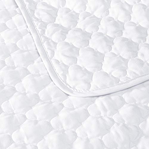 Chezmoi Collection Thea 3-Piece Geometric Quatrefoil Pattern Oversized Bedspread Quilt Set (Queen, White) #TOP4
