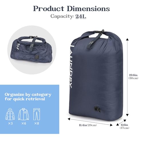 CANBOX Wäschesack Reise, Wasserdichte Aufbewahrungsbeutel mit Klickverschluss, Leicht Nassbeutel Trockenbeutel, Schmutzwäschebeutel, Compression Reise-Organizer für Schwimmen Wandern Camping