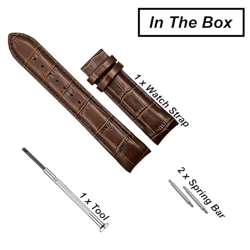 Image of DBLACK ''TST2'' Premium Leather Watch Strap, Bamboo Pattern Design Watch Band / / Compatible with Tissot Couturier 1853 & Other Models, Full-Padded Curved Watch Belt (Choose Your Size & Color)