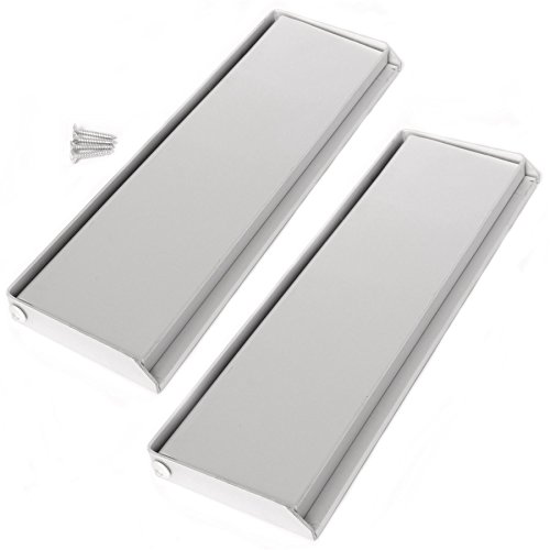 2X 10 Front Door Spring Letter Box + Fixings | Modern Silver Finish