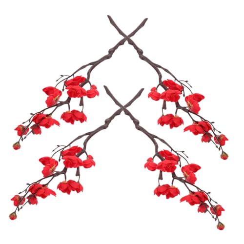 Toyvian 4piezas Ramo De Artificiales De Seda Decoración Floral para Bodas y Resistente Deformación Desvanecimiento Color Rojo Realista