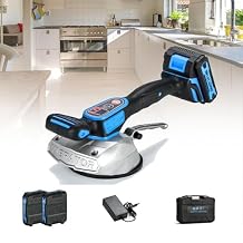 Tile Tiler, with 6 Speed Adjustable/12cm Suction Cup/Digital Display,Electric Suction Cup Tilermachine with 2pcs Battery,for Floor & Wall Tiles Installation