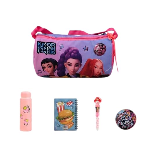 the little emporio K Pop Duffel Bag Hamper for Boys and Girls - Multi Material Gift Set with K-Pop Theme Travel Duffel Bag and Matching Stationery Accessories for School and Travel | Pink-picture-42