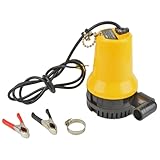 Aquafix 給水・排水ポンプ 小型水中ポンプ ワニクリップ付き 直流12V 70W 電源コード1.5m 静音 高圧 軽量 海水対応 船外機/養魚場用