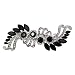 Faship Gorgeous Black Crystal Flower hair Barrette Clip