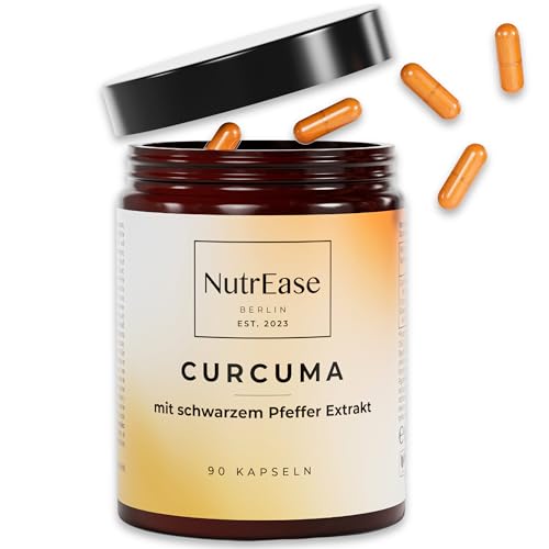 Hochdosierter Curcuma Extrakt mit Piperin - 3 Monate - 90 Kapseln - veganer Kurkuma-Extrakt mit 95% Curcumin, sehr hohe Bioverfügbarkeit