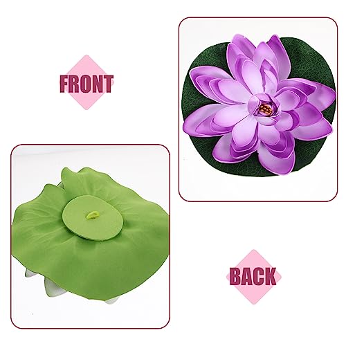 Popetpop 6Pcs Lotus Flower Fake Pond Plants - Artificial Floating Water Lily Lotus Flower Pool Decor - Realistic Water Lily Pads Perfect For Home Outdoor Patio Aquarium Wedding Party Decorations #TOP3
