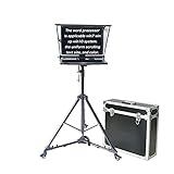 Design pliable portable : le téléprompteur pliable comprend un étui de protection pour un transport sécurisé protégeant le verre du séparateur de faisceau et l'affichage pendant le voyage et le stockage.