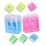 8Stücke Teiliges Bleistiftspitzer für Büro und Schule Doppelloch Anspitzer Tragbar Einfach zu Bedienen für Künstler