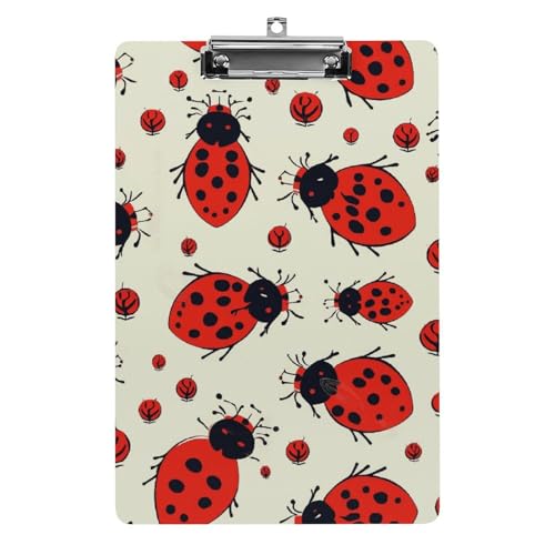 Porte-bloc A4 pour écrire debout sans table avec motif coccinelle