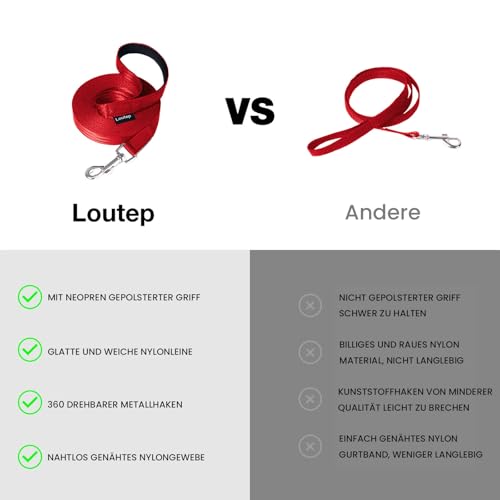 Loutep Schleppleine Für Hunde Lange Leine 3m 5m Schleppleine 10m Für Hunde 15m 20m 25m 30m Hundeleine Für Kleine Mittel Große Hund Langlaufleine Wasserfest Leicht Laufleine