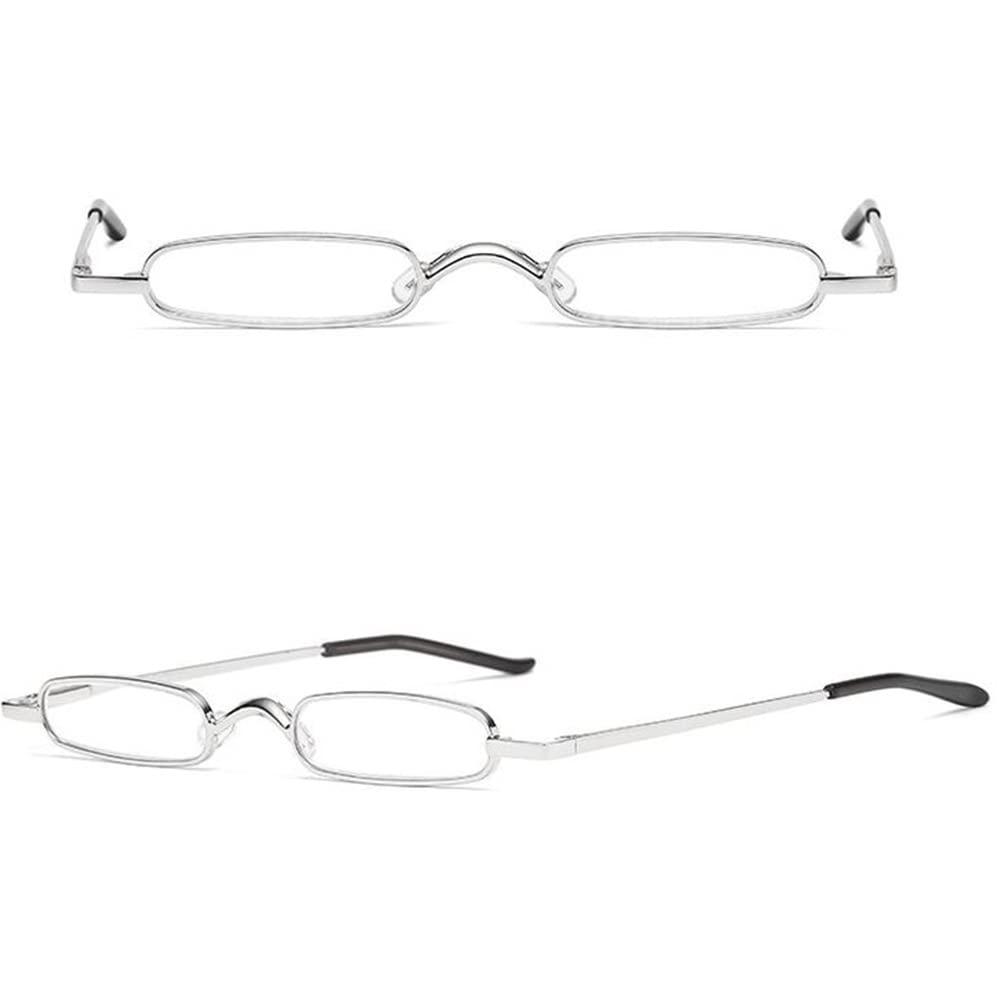 Smukłe Mini Okulary Do Czytania Z Metalowym Etui Na Długopis Dla Kobiet I Mężczyzn, Przenośne Okulary Do Czytania Z Zawiasem Sprężynowym/Silver/1