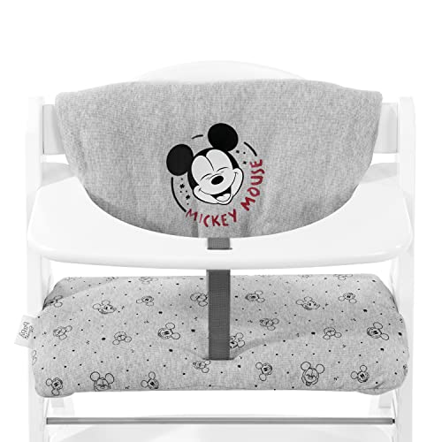 Hauck Highchairpad Deluxe Funda Trona, Compatible Con Trona Evolutiva Hauck Alpha Y Beta Plus, 2 Piezas, Cojin Bebe, Acolchado Suave, Mickey Gris