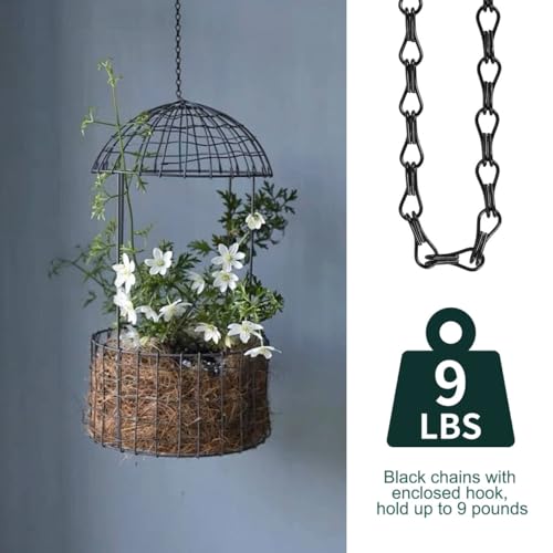 Urkupoo 6 peças de correntes suspensas com ganchos S, correntes longas de 61 cm com clipes, corrente