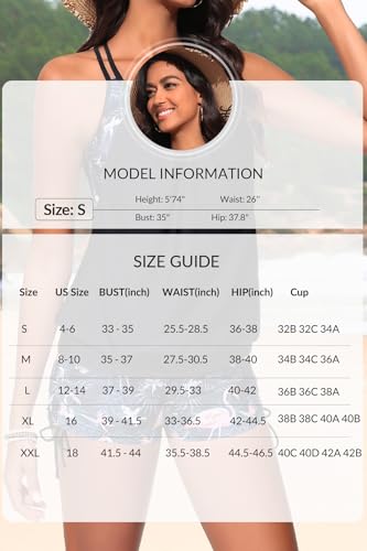 Image of Holipick Tankini Swimsuits Two Piece Tummy Control Bathing Suits Blouson Swim Tank Top with Boy Shorts