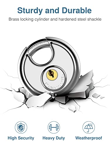 Puroma Key Lock Box Waterproof Combination Lockbox, And Keyed Padlock, Stainless Steel Discus Lock With 3/8-Inch Shackle For Sheds, Storage Unit, Garages And Fence #TOP6