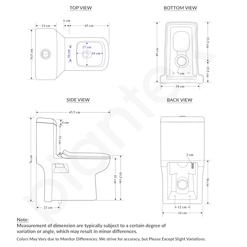 Image of Plantex Platinum Ceramic Commode Toilet /S Trap One Piece Western Toilet /Rim Washdown Flush Commode with Soft Close Toilet Seat Cover (White, Ultra)