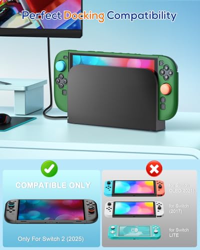 Image of WAXITY Dockable Protective Case for Nintendo Switch 2-Green