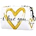 Grande trousse de maquillage avec inscription « I Love You » - Multifonctionnelle - Pour les voyages